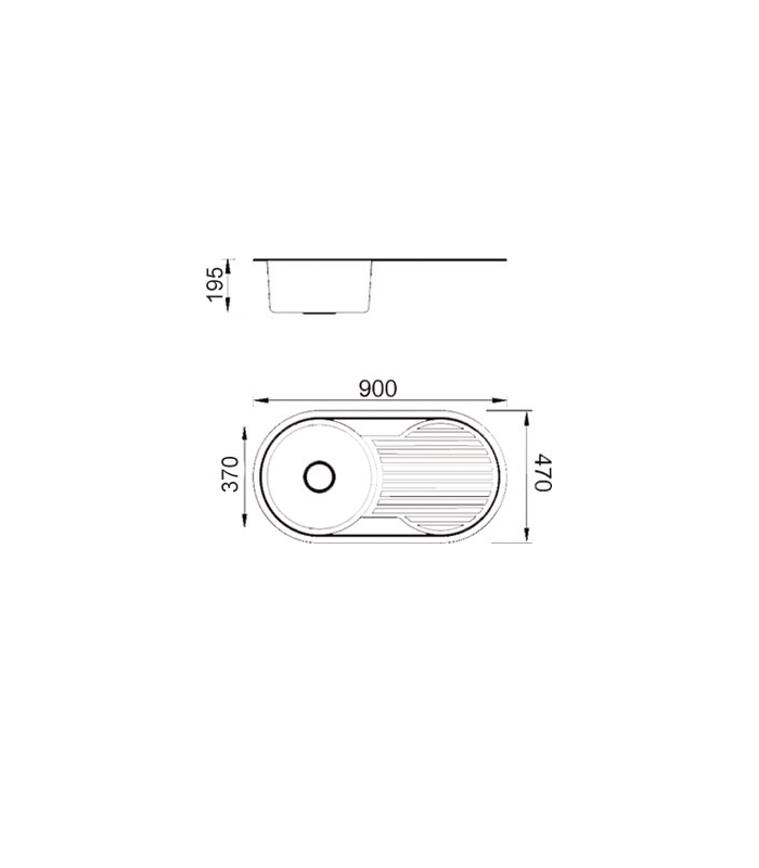 Sink with drainer with/without hole tap se9047