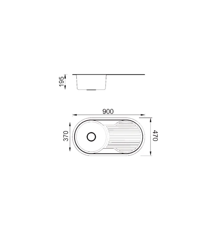 Fregadero con escurridor izquierdo y orificio grifo