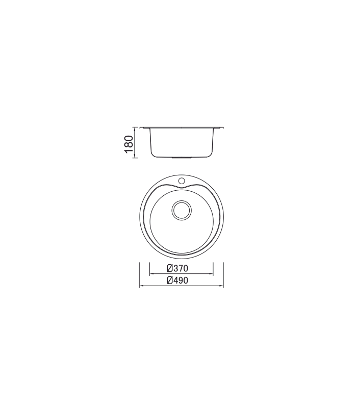 Évier à une cuve en acier inoxydable Suède 18 cm(hauteur)46