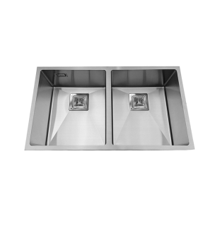 2 breast sink in stainless steel model du7544