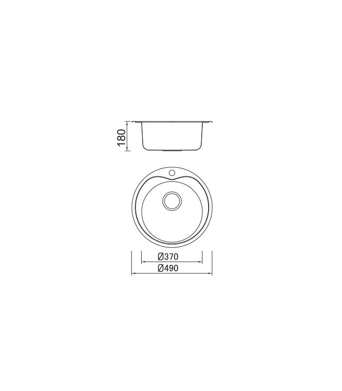 Évier à une cuve en acier inoxydable Thaïlande 18 cm(hauteur)49