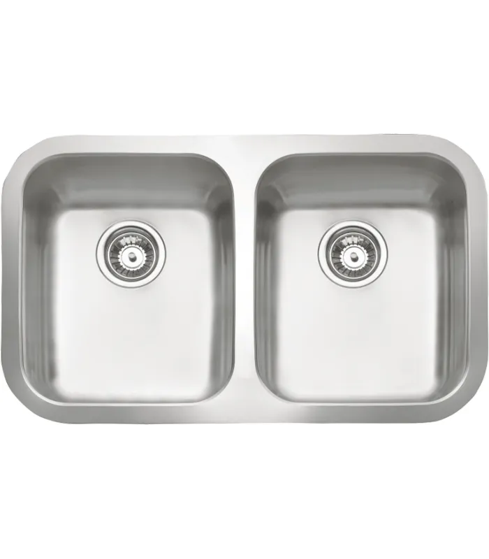 Fregadero inox 2 senos Singapur, diseño elegante
