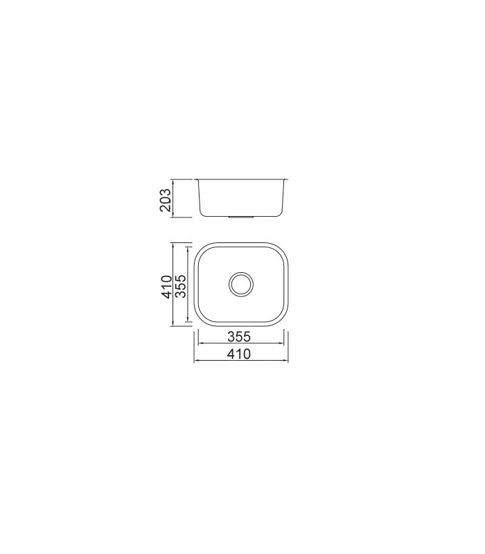 One-breasted sink in stainless steel model su4040