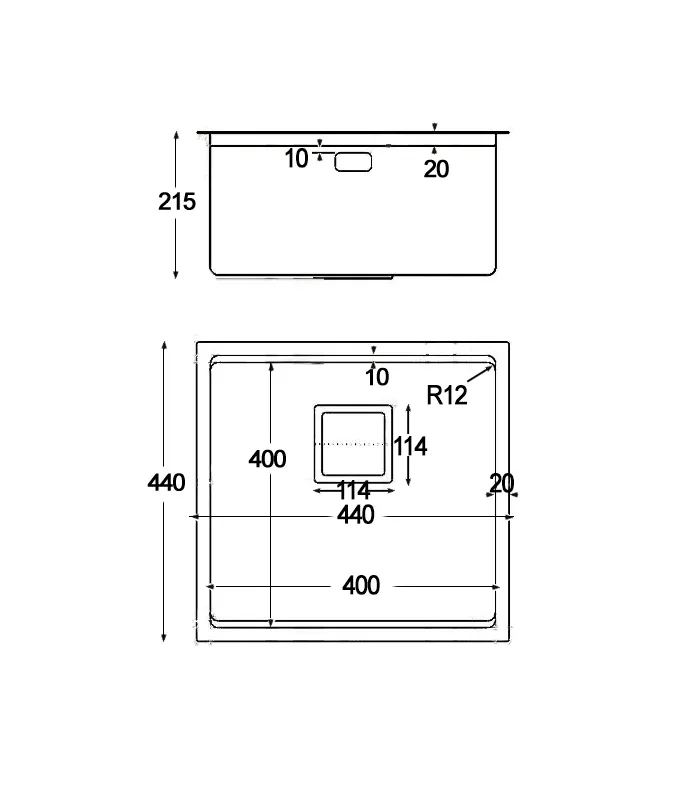 One-breasted sink in stainless steel model sx4444