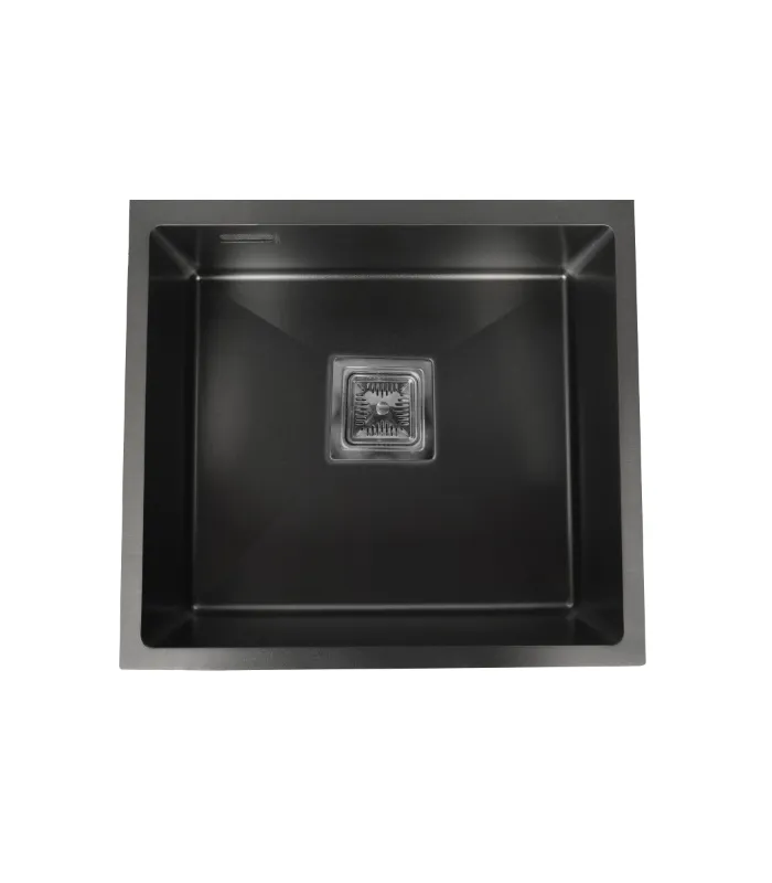 Fregadero negro un seno 20x44x49 cm, elegante y moderno