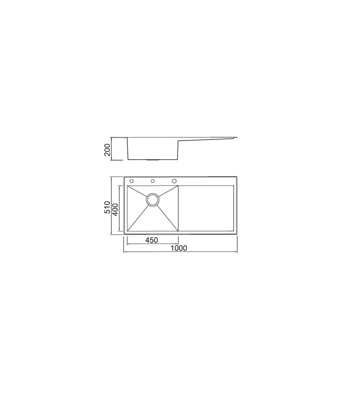 Sink with drainer model sq10050