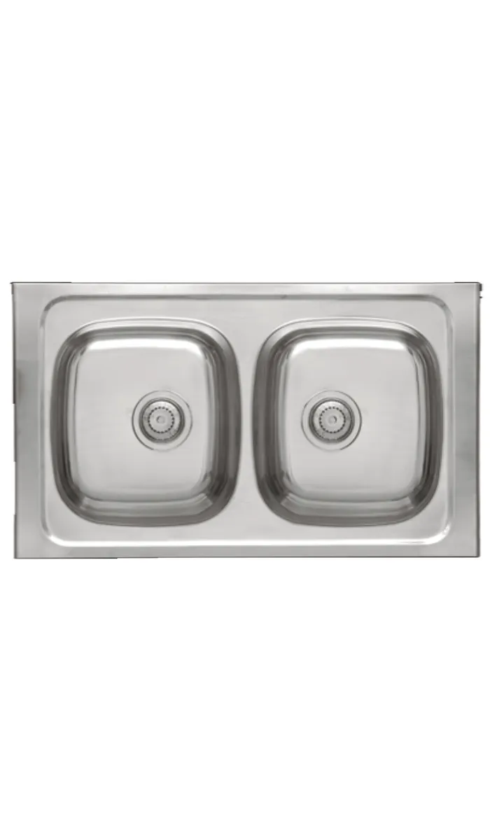 Fregadero de 2 senos Luxemburgo 90 cm - Acero inoxidable