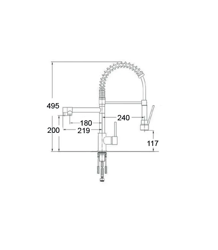 Grifo monomando fregadero cromo, diseño moderno