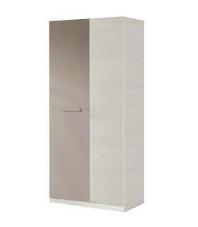 Armario Ares Plus de 2 puertas abatibles en elegante acabado blanco y basalto