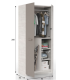 Frs Armoire Alba portes coulissantes finition blanche 200 cm(hauteur)120 cm(largeur)50 cm(longueur)