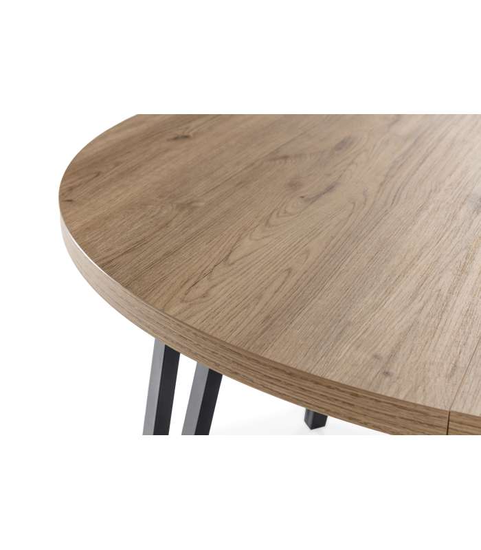 Mesa de jantar extensa ALVARO em acabamento preto natural e elegante