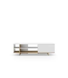 Elegancia y funcionalidad: Mueble TV Celia en blanco y roble.