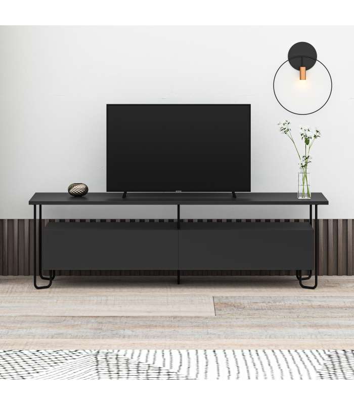 Elegancia y funcionalidad: Mueble TV Nube con 2 puertas en negro