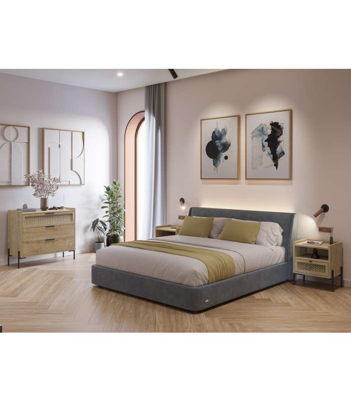 Mesita de noche para dormitorio modelo Yoko 2 cajones varios colores a elegir.