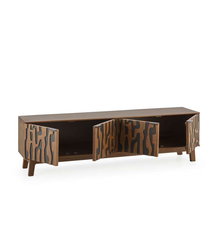 Elegancia y funcionalidad: Mueble TV Katia en madera de mango.