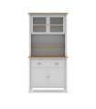 Armario multiusos tipo buffet 4 puertas 2 cajones Miguel acabado blanco/roble, 180.5cm(alto) 90cm(ancho) 40cm(largo)