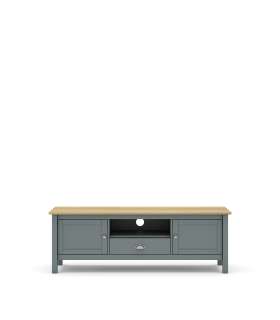 Elegancia y funcionalidad: Mueble TV Miguel en verde kaki y roble.