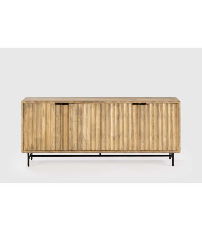 Aparador Michel de madera de mango con 4 puertas elegantes.