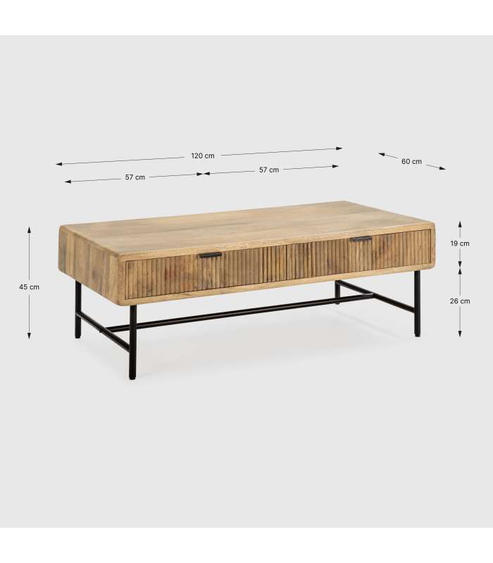 Mesa central Michel: elegância natural para a sua sala de estar.