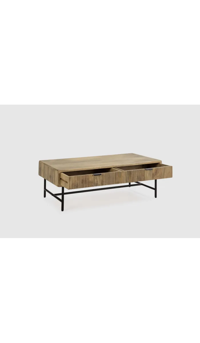 Mesa de centro Michel en madera de mango, 120x60x45 cm