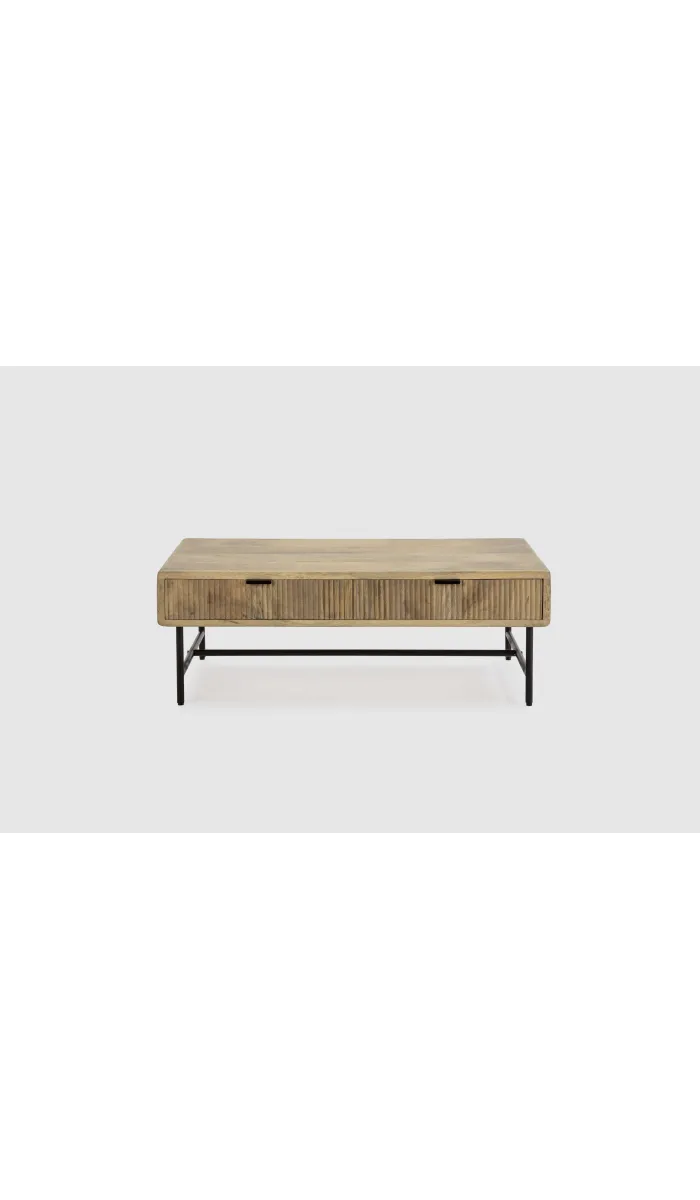 Mesa de centro Michel en madera de mango, 120x60x45 cm