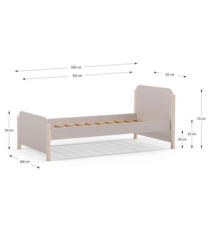 Buy CAMA NIDO 0.90 KIARA 90X190 BLANCO/NATURAL