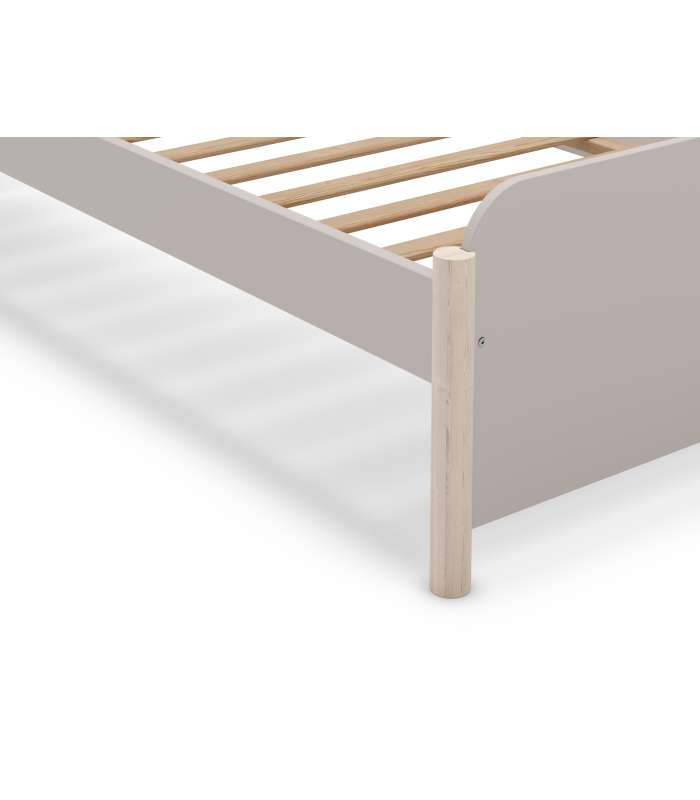 Lit gigogne pour jeunes avec sommier blanc/naturel 62 cm (hauteur) 200 cm (largeur) 98,5 cm (profondeur).