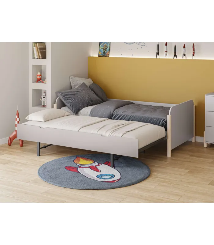 Cama nido juvenil Emma crema/cera blanca, 198.5x105cm