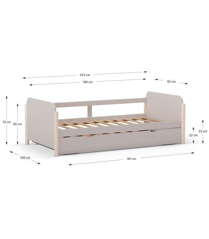 Cama nido juvenil Emma: diseño elegante y funcional para tu espacio.