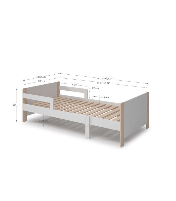 Buy CAMA NIDO 0.90 KIARA 90X190 BLANCO/NATURAL