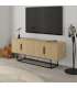 Elegante mueble TV Tania con 4 puertas en acabado roble