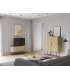 Elegante mueble TV Tania con 4 puertas en acabado roble