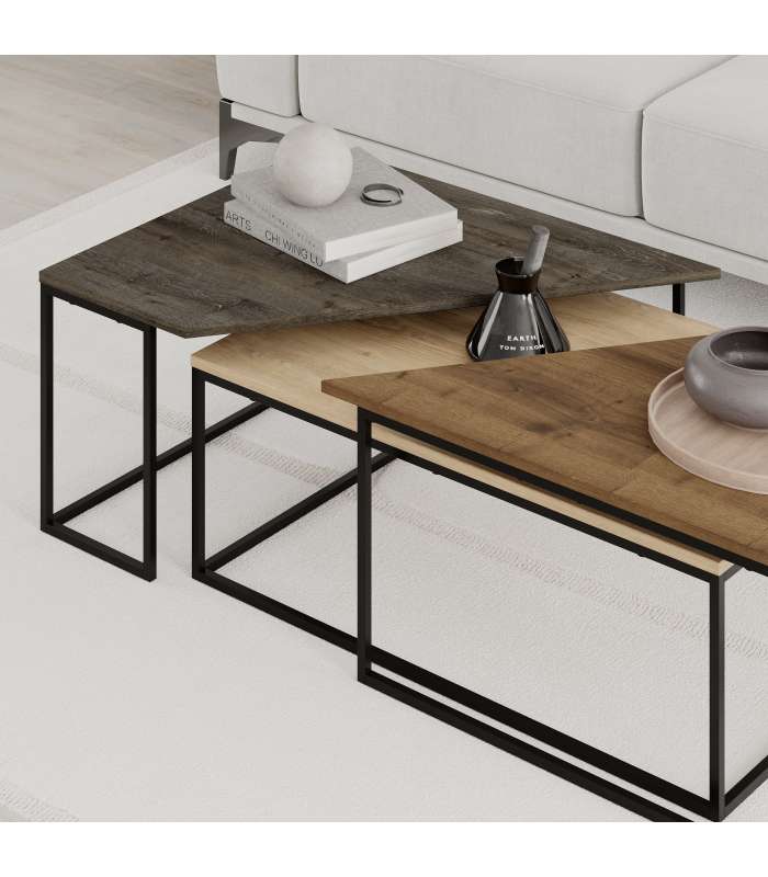 Mesa central Michel: elegância natural para a sua sala de estar.