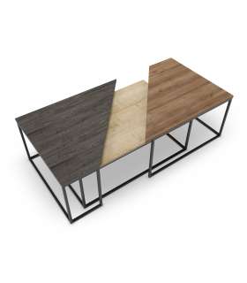 Mkric Mesa rectangular de comedor Comba acabado nogal sabi 76cm(alto) 100cm(ancho) 180cm(largo).