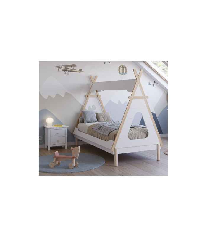 Buy CAMA NIDO 0.90 KIARA 90X190 BLANCO/NATURAL