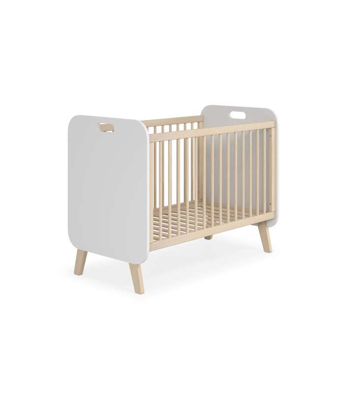 Lit gigogne pour jeunes avec sommier blanc/naturel 62 cm (hauteur) 200 cm (largeur) 98,5 cm (profondeur).