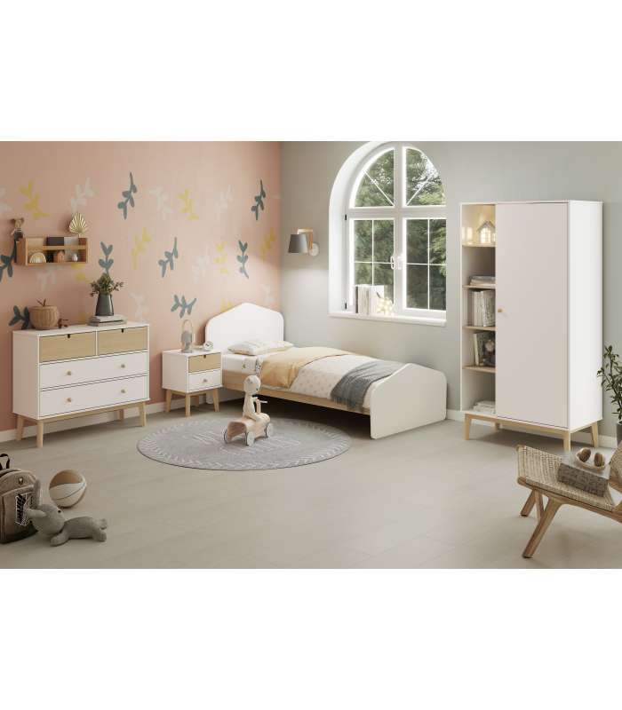 Mesita de noche para dormitorio modelo Yoko 2 cajones varios colores a elegir.