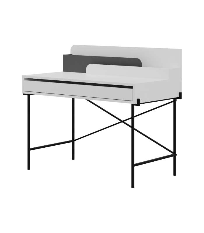 Table d'étude Berna finition blanche 120 cm (largeur) 74 cm (hauteur) 54 cm (profondeur).