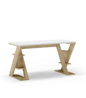 Table d'étude Berna finition blanche 120 cm (largeur) 74 cm (hauteur) 54 cm (profondeur).