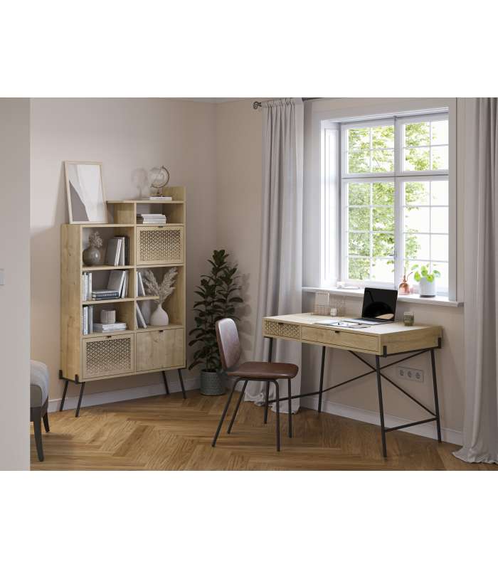 Table d'étude Berna finition blanche 120 cm (largeur) 74 cm (hauteur) 54 cm (profondeur).