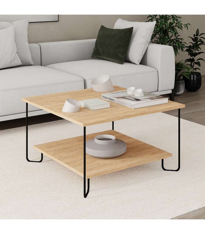 Mesa de centro quadrada: elegância natural para sua sala.