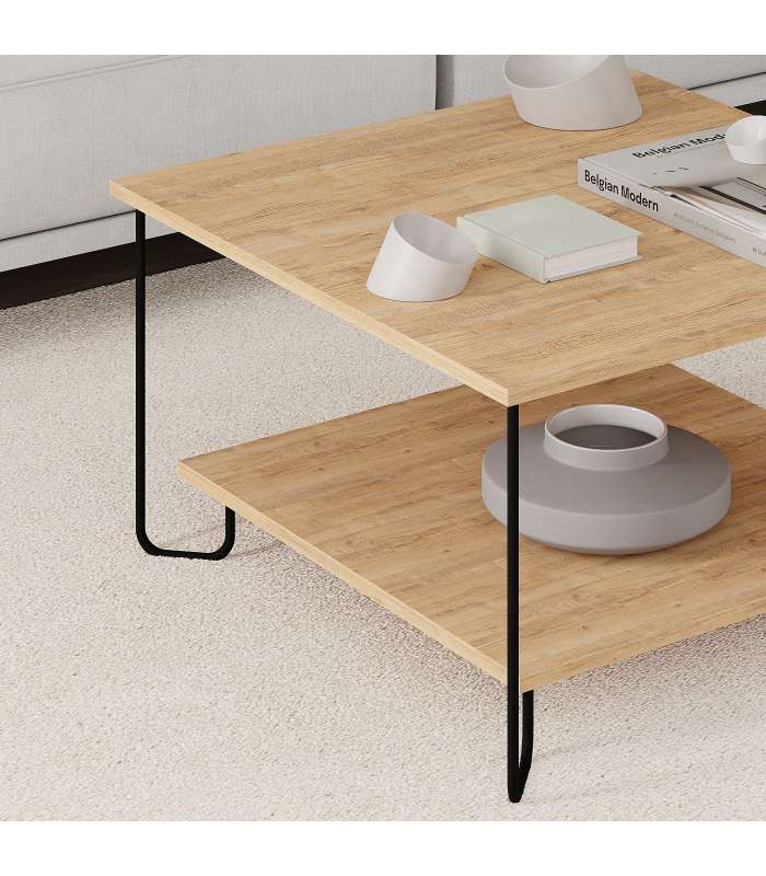 Mkric Mesa rectangular de comedor Comba acabado nogal sabi 76cm(alto) 100cm(ancho) 180cm(largo).