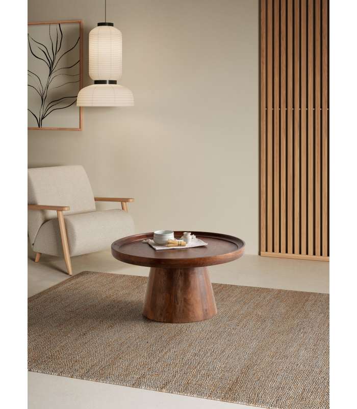 Mesa de centro redonda: elegancia natural para tu sala de estar.