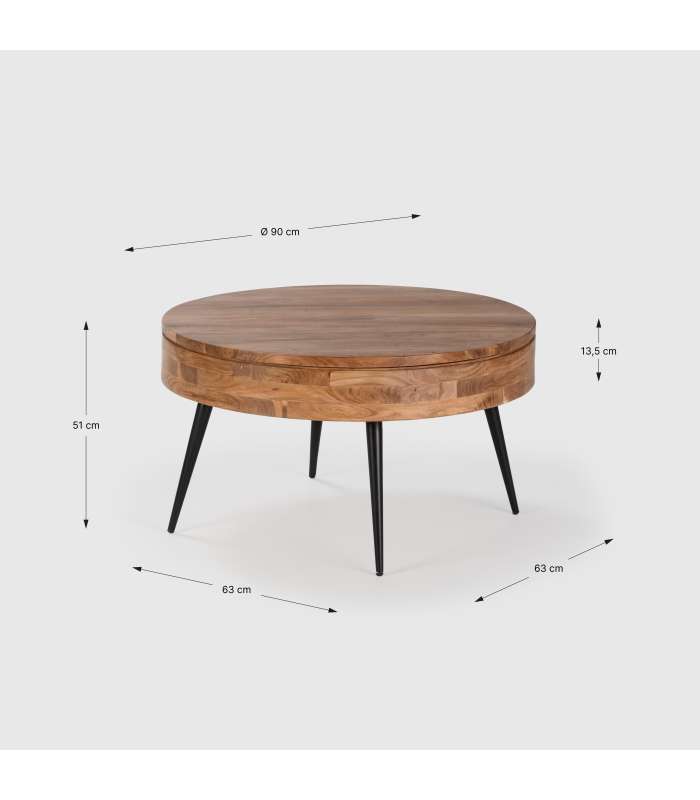 Mesa de centro redonda: elegancia natural para tu sala de estar.