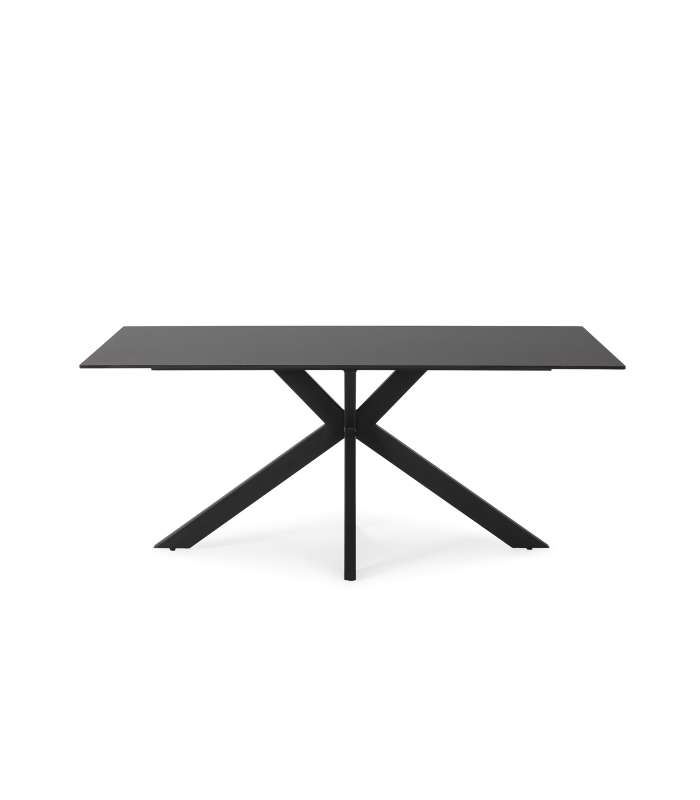 Mesa de comedor rectangular: elegancia y estilo en acabado negro