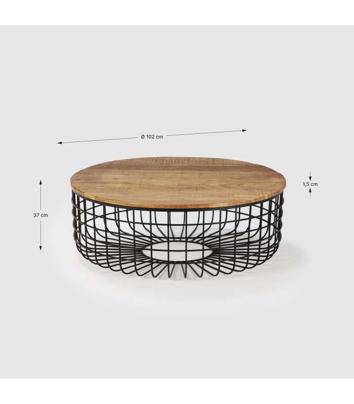 Mesa de centro redonda : elegancia natural para tu sala de estar.