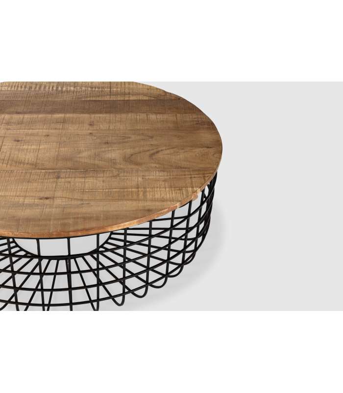 Mesa de centro redonda : elegancia natural para tu sala de estar.