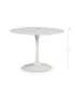 Table ronde Oda finition blanche 75 cm(hauteur) 110 cm(largeur) 110 cm(longueur)