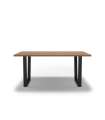 cópia da mesa de jantar extensível Md-Alcoy acabamento cinza escuro/preto, 90/150cm (largura) 76cm (altura) 150cm (profundidade)