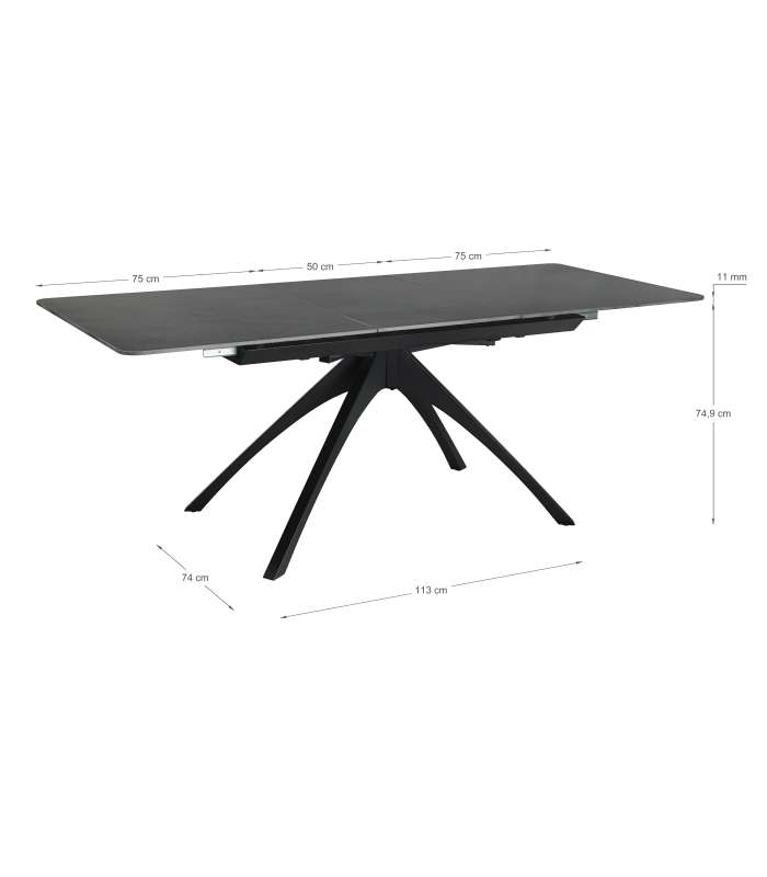 Mesa de jantar retangular extensível: elegância e estilo.